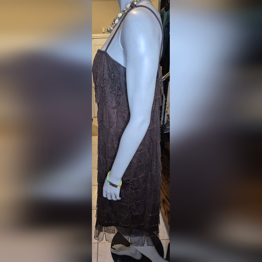 Elegant Gray Layered Women's Dress - Picture 12 of 16